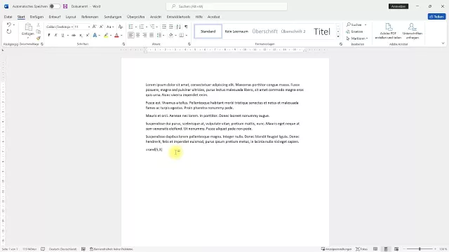 Platzhaltertext einfügen (Blindtext erstellen) – Word-Tutorial