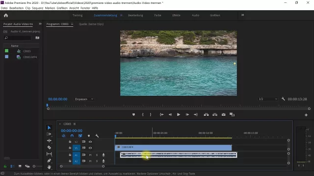 Audio von Video trennen (Verbindung aufheben oder erstellen) – Premiere-Pro-Tutorial