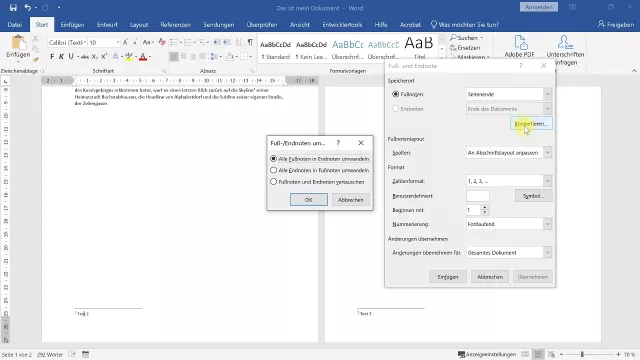 Fußnoten in Endnoten umwandeln (und umgekehrt) – Word-Tutorial