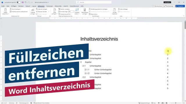 Word Inhaltsverzeichnis: Füllzeichen (Punkte) ausblenden – Tutorial, Anleitung