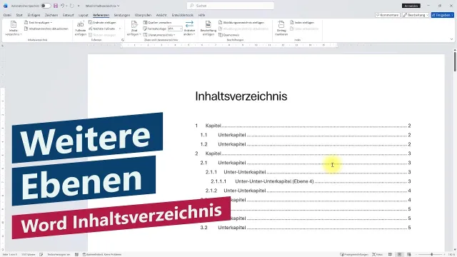 Word Inhaltsverzeichnis: Weitere Ebenen einblenden – Tutorial, Anleitung