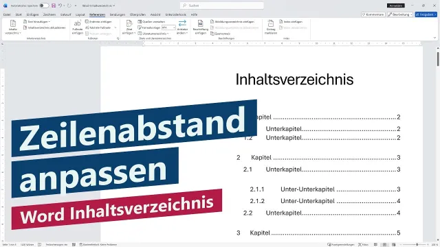Word Inhaltsverzeichnis: Zeilenabstand einstellen – Tutorial, Anleitung
