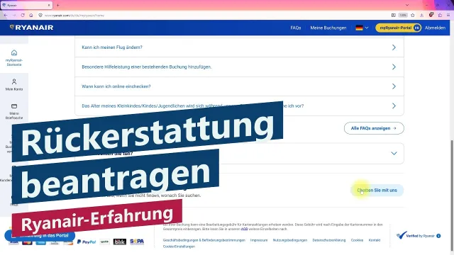 Ryanair Geld zurück – Rückerstattung für nicht erbrachte Leistung beantragen (Tipp, Tutorial)