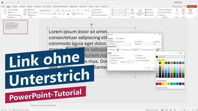 Unterstrich in Link entfernen – PowerPoint-Tutorial