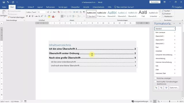 Inhaltsverzeichnis erstellen – Word-Tutorial