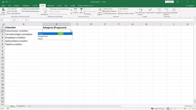 Dropdown-Liste erstellen – Excel-Tutorial