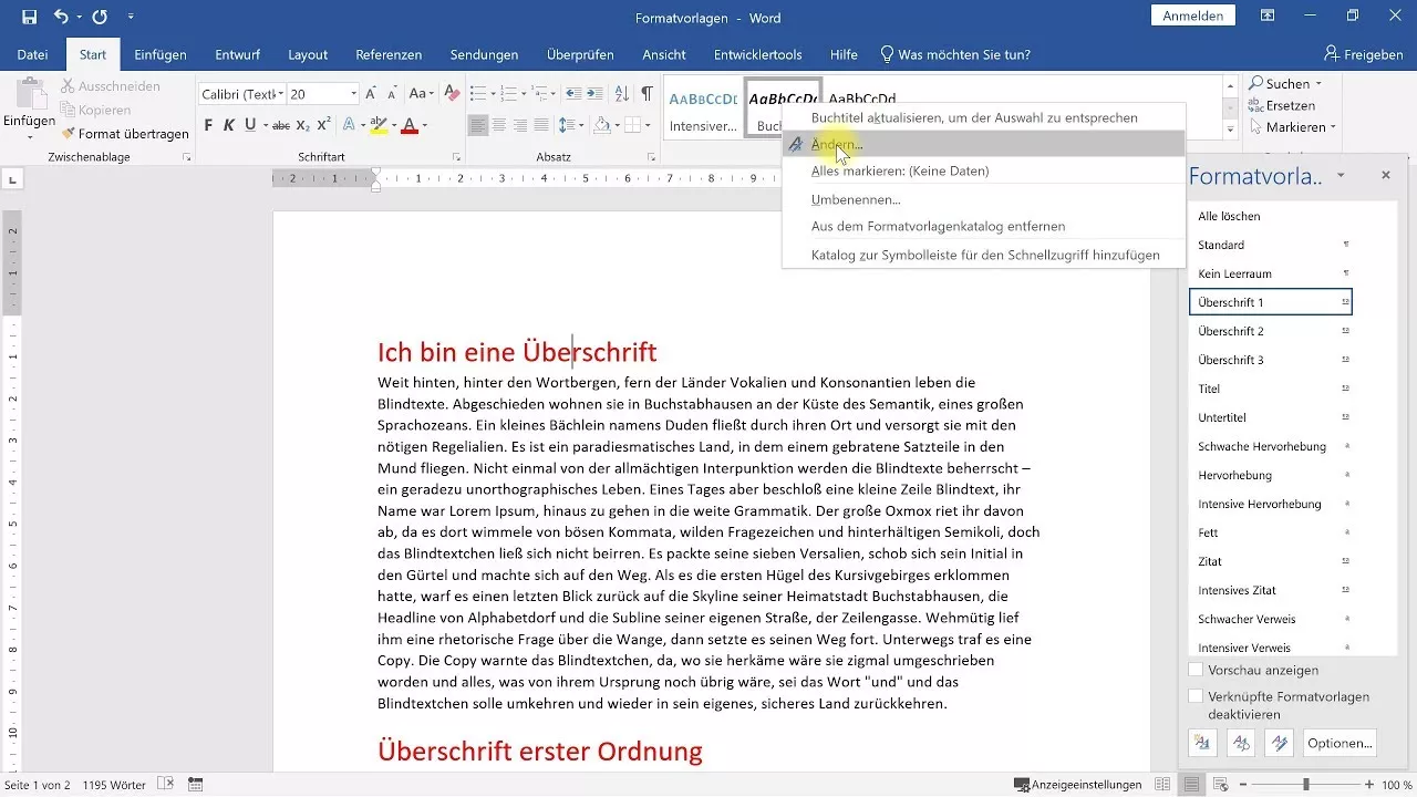 Formatvorlagen richtig verwenden – Word-Tutorial