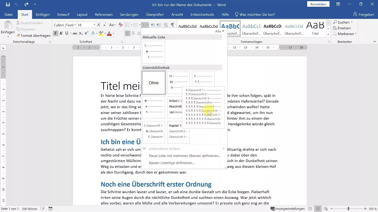 Überschriften nummerieren – Word-Tutorial