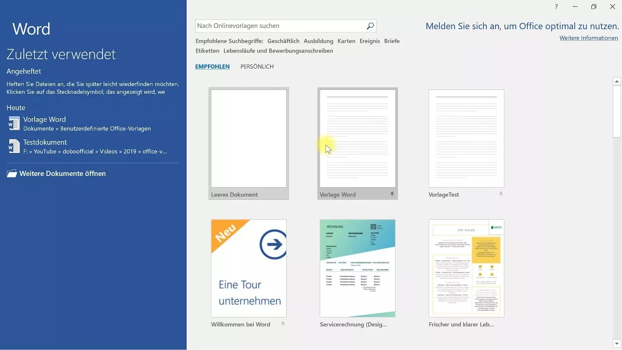 Individuelle Vorlagen in Word, Excel und PowerPoint – Office-Tutorial