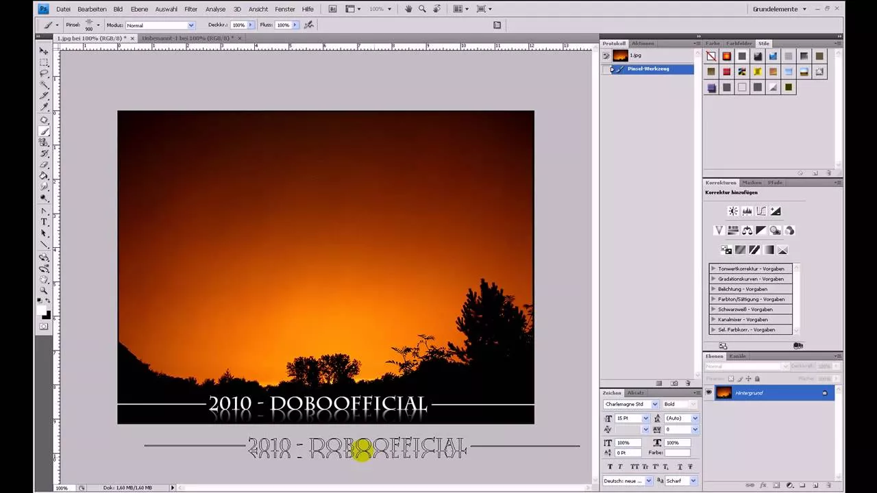 Muster, Spiegel und Pinsel – Photoshop-Tutorial