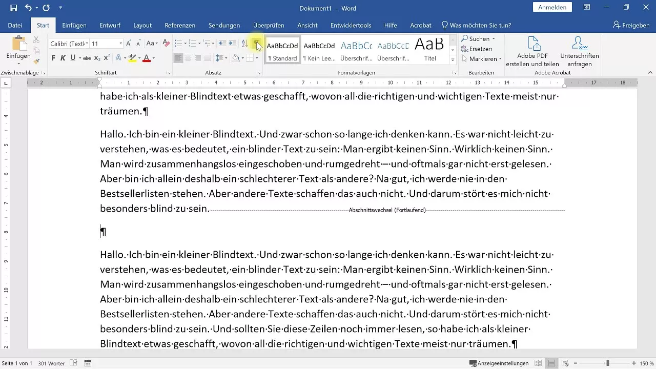 Versteckte Zeichen anzeigen (Formatierungszeichen einblenden) – Word-Tutorial