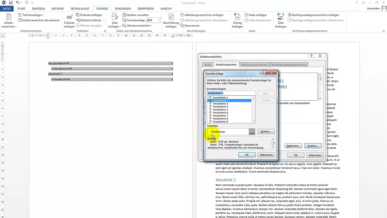 Automatisches Inhaltsverzeichnis erstellen – Word-Tutorial