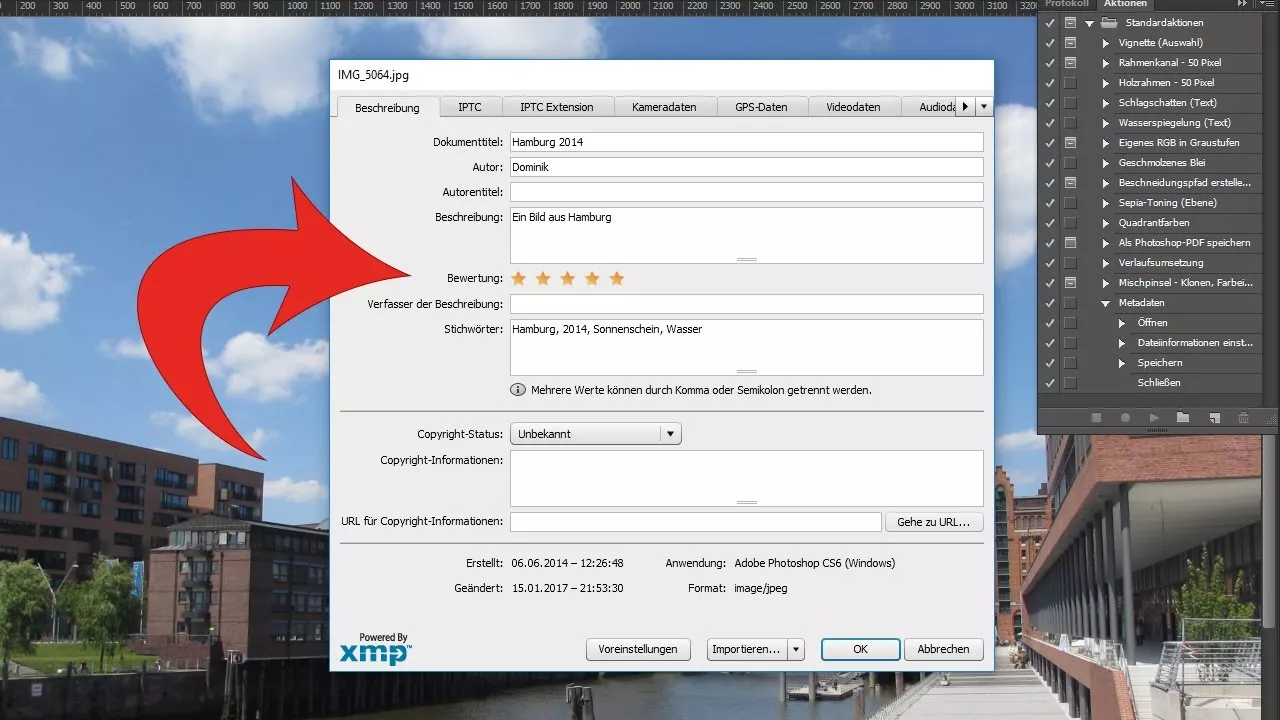 Meta-Daten von Fotos stapelweise ändern – Photoshop-Tutorial