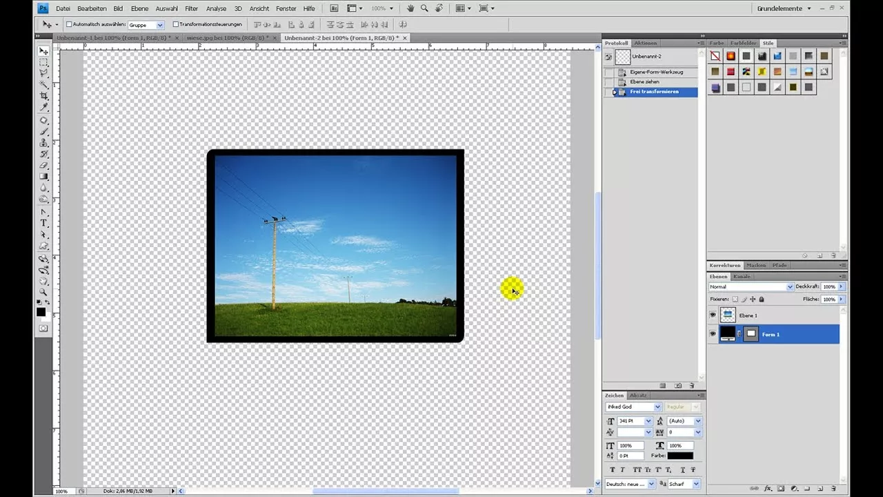 Rechteck mit 2 runden und 2 eckigen Kanten erstellen – Photoshop-Tutorial