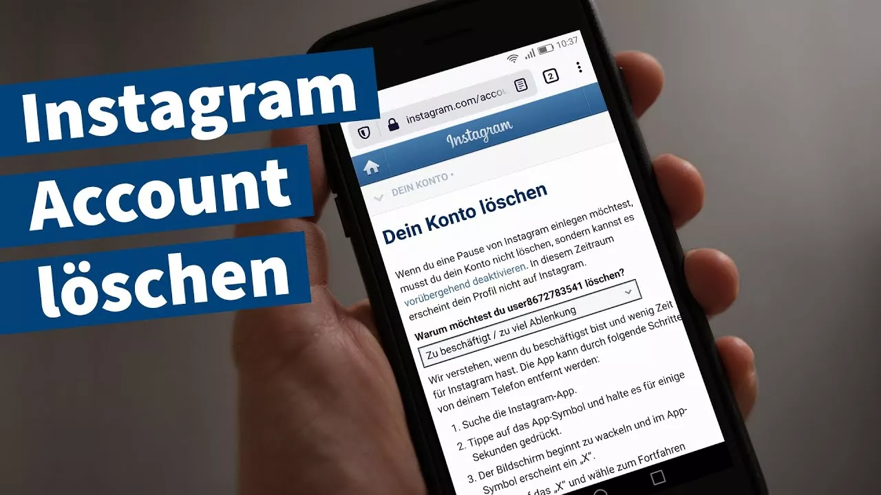 Instagram Account löschen – Anleitung, Tutorial