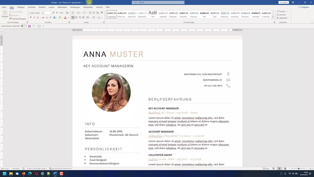 Lebenslauf schnell erstellen (Einfache Gestaltung mit Vorlagen) – Word-Tutorial