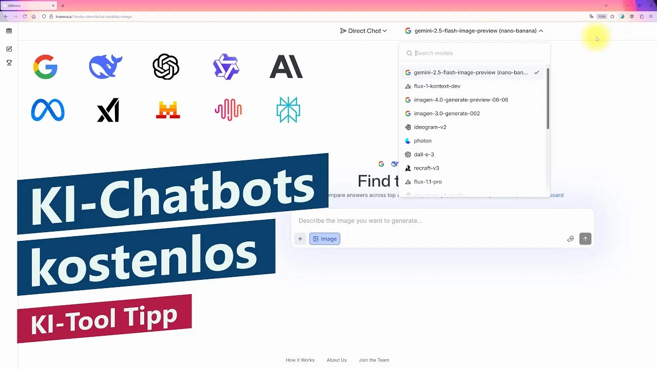 KI-Chatbots komplett kostenlos & unlimitiert (inkl. Bildgenerierung) – Beispiel mit Bildbearbeitung