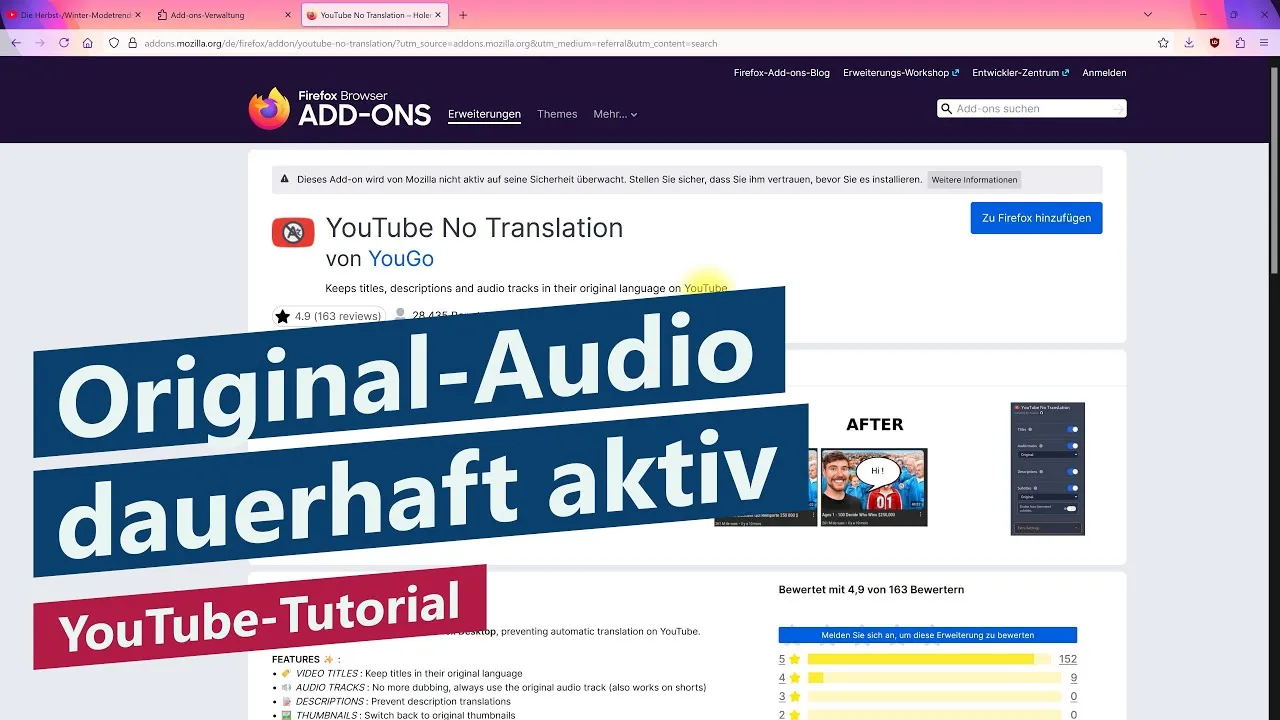 YouTube Automatische Synchronisierung dauerhaft deaktivieren – Tutorial mit Browser-Add-on
