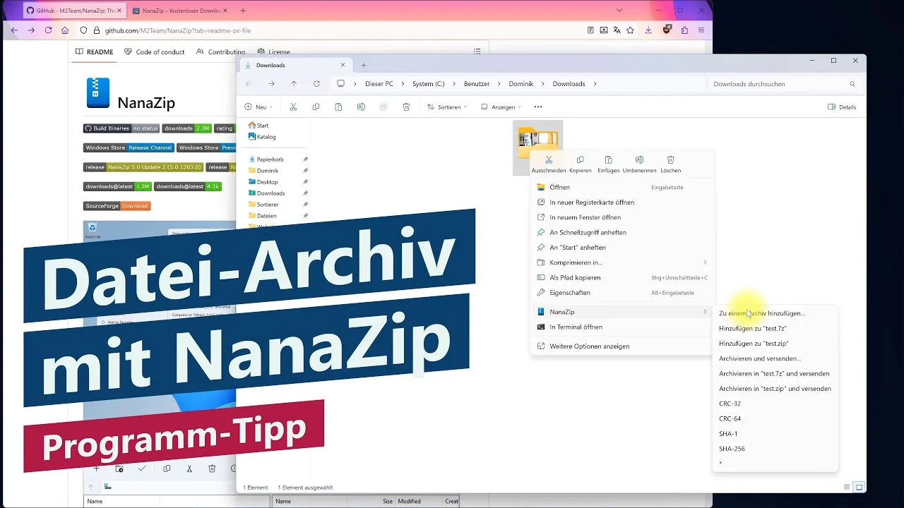 Dateien packen & entpacken (auch mit Passwort) – NanaZip: Open Source 7-Zip Alternative für Windows