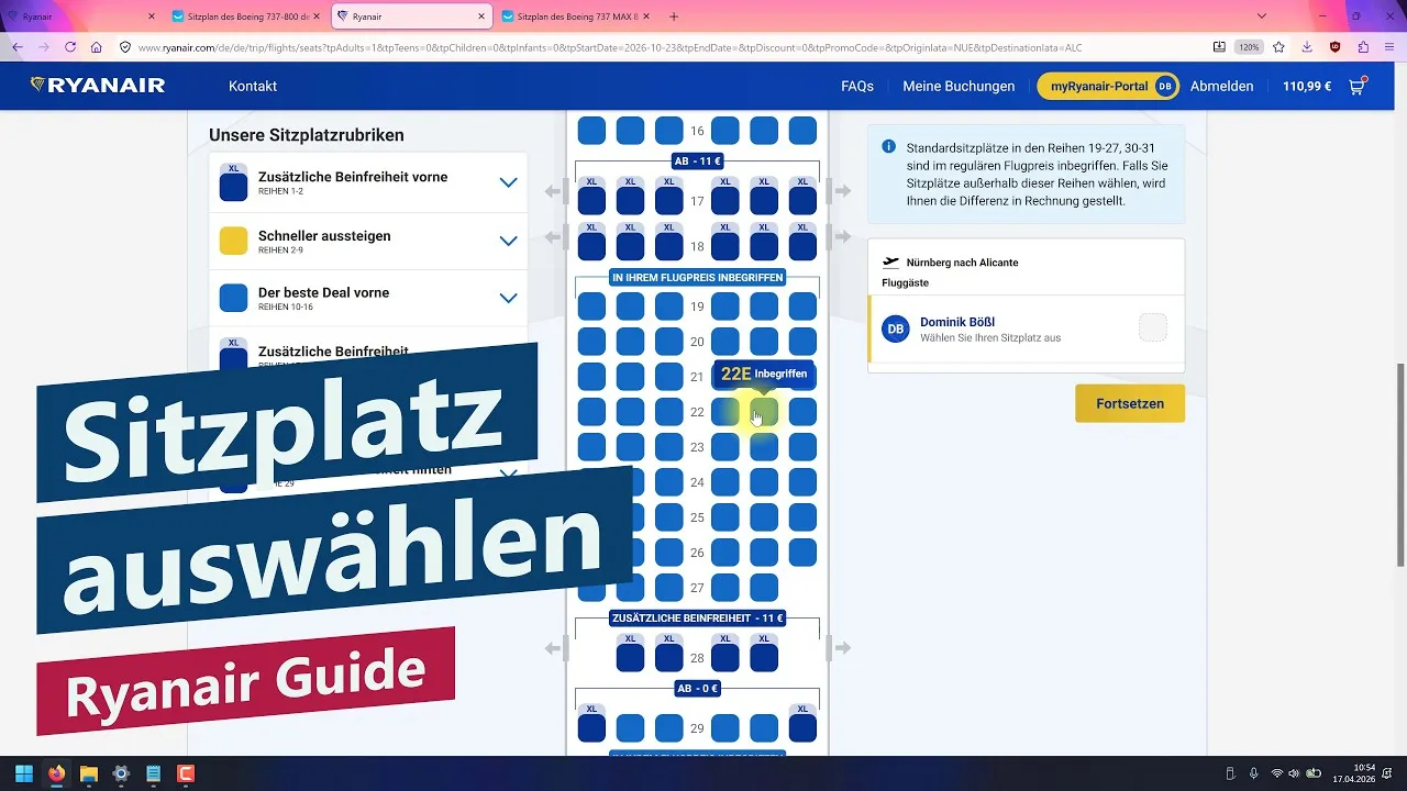 Ryanair Sitzplatz Guide für Flug-Anfänger – Bester Sitz in Boeing 737-800 und 737 MAX 8 von Ryanair