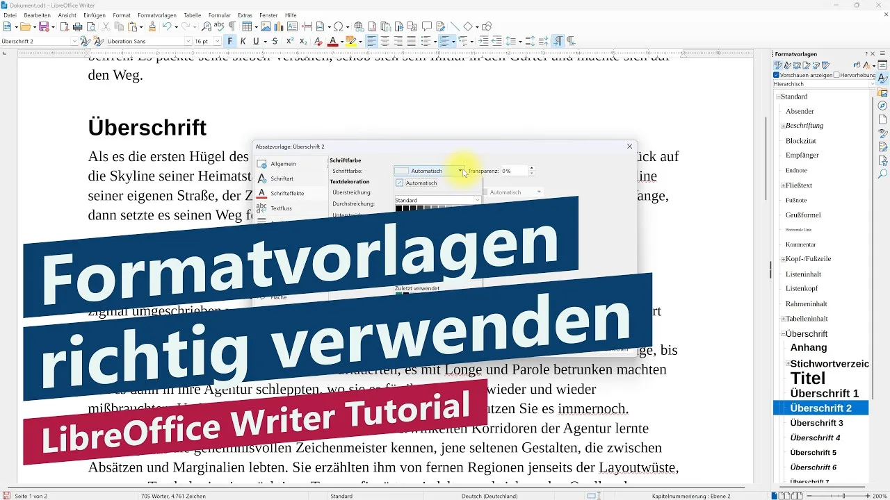 Formatvorlagen richtig nutzen – LibreOffice Writer Tutorial