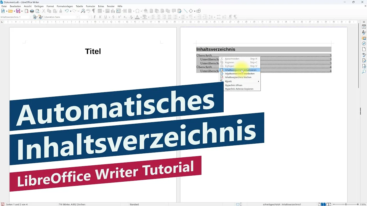 Automatisches Inhaltsverzeichnis erstellen – LibreOffice Writer Tutorial