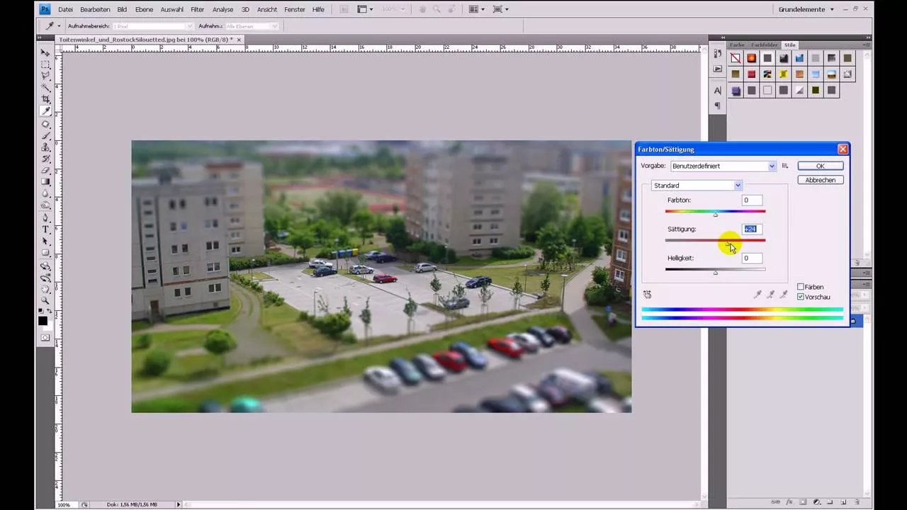 Miniatur-/Modellbaulandschaft erstellen (Tilt-Shift) – Photoshop-Tutorial
