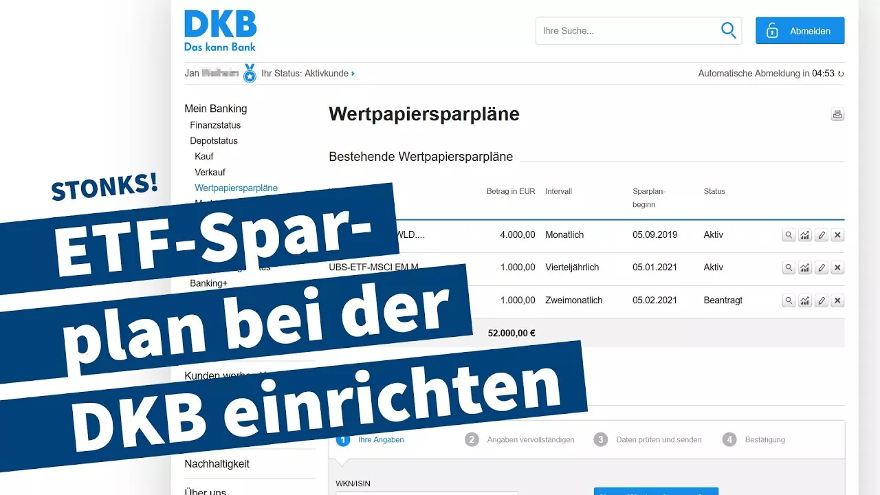 ETF-Sparplan bei der DKB anlegen und einrichten – Tutorial, Anleitung für Einsteiger