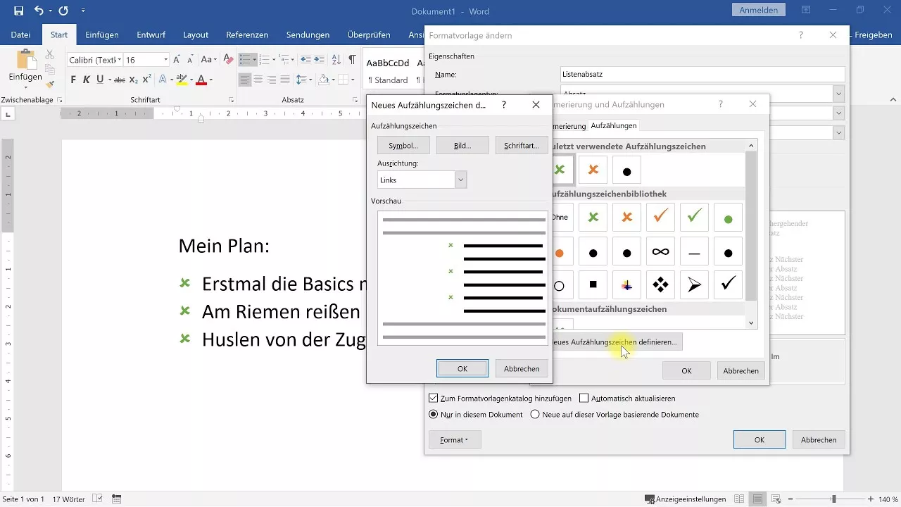 Aufzählungszeichen bearbeiten: Farbe, Größe und Symbol ändern – Word-Tutorial