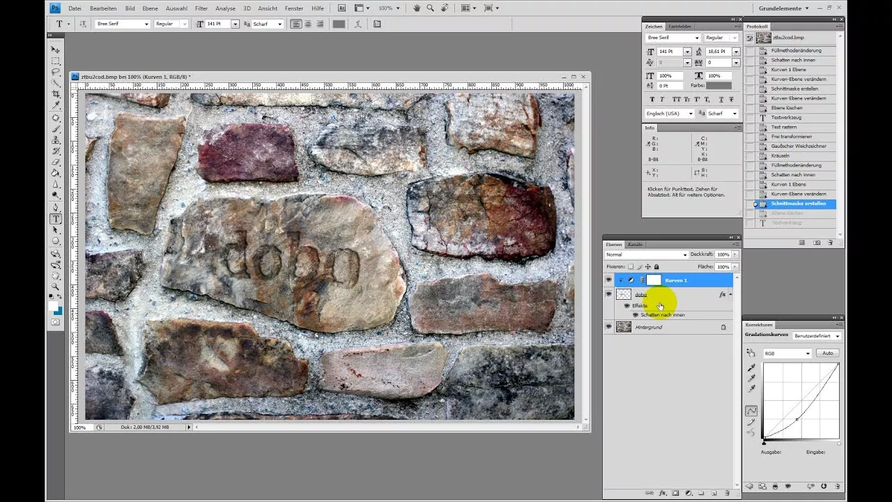 Text-Gravur in Stein – Photoshop-Tutorial