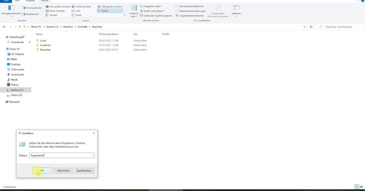 WINDOWS APPDATA ORDNER ANZEIGEN SO GEHT ES visual data 4