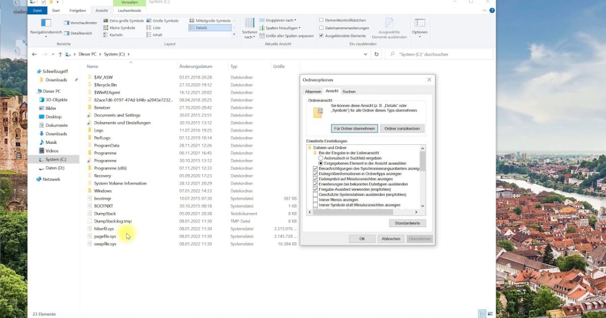 Ausgeblendete Ordner und Dateien anzeigen WindowsTutorial
