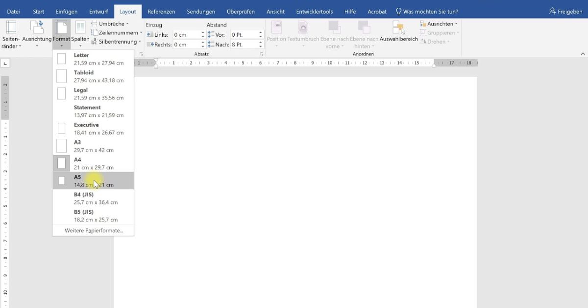 Seite einrichten: Format, Ausrichtung und Seitenränder einstellen – Word-Tutorial