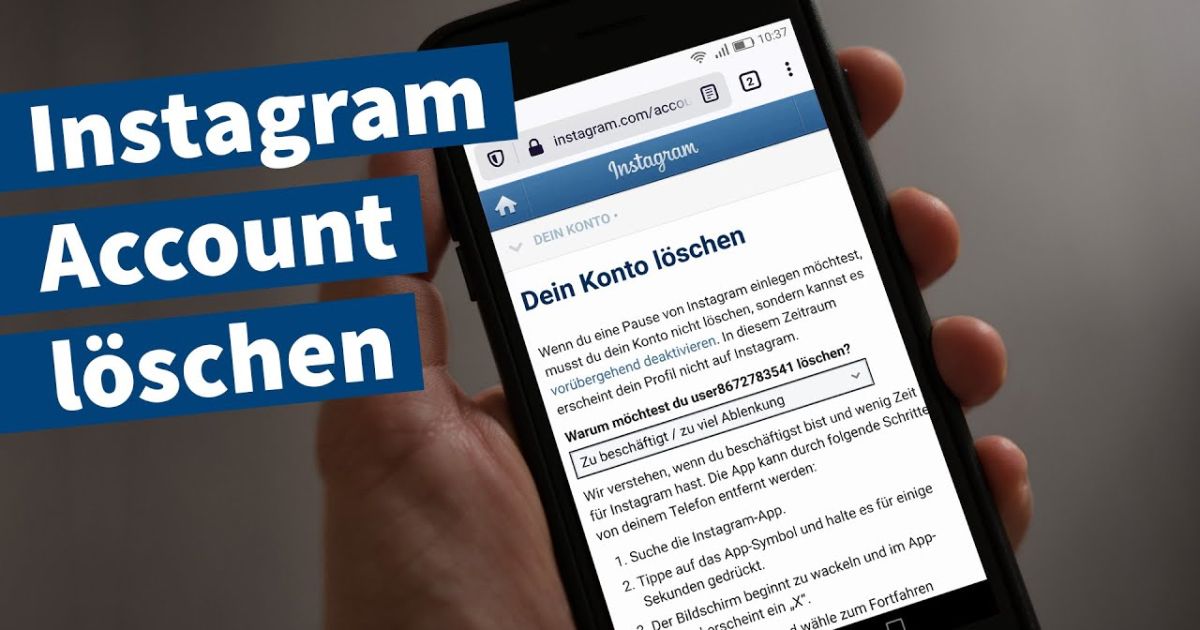 Instagram Account löschen Anleitung, Tutorial