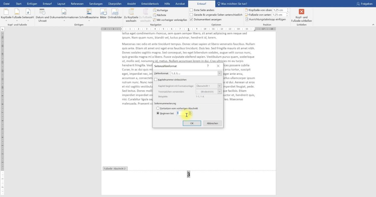 Seitenzahl Ab Seite 3 Google Docs Seitenzahlen ab Seite 3 mit 1 beginnen – Word-Tutorial